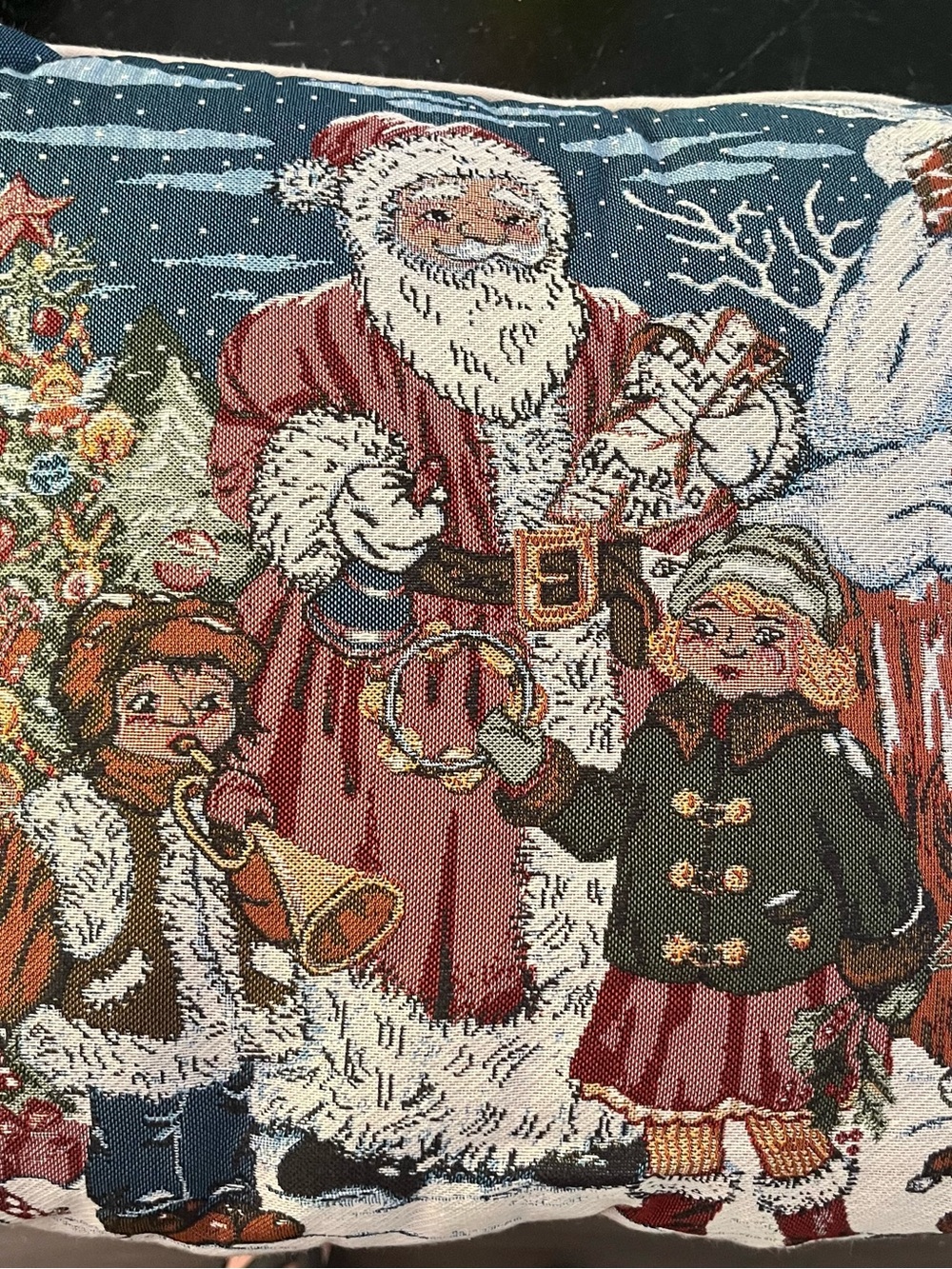 Fieldcrest Vintage 'We Believe In Christmas' tapestry pillow 18x18